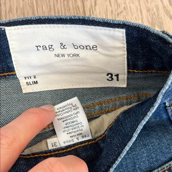 rag & bone Dark Blue Straight Men's Jeans